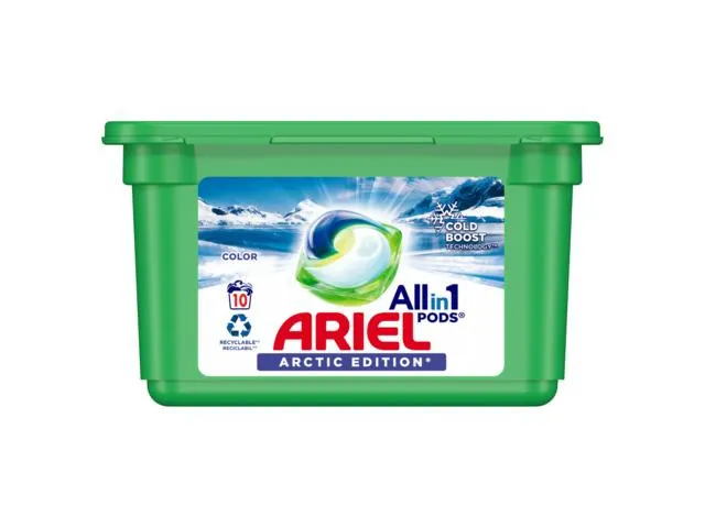 Detergent rufe capsule Ariel All in 1 Cold Boost Arctic Edition Color 10 bucati
