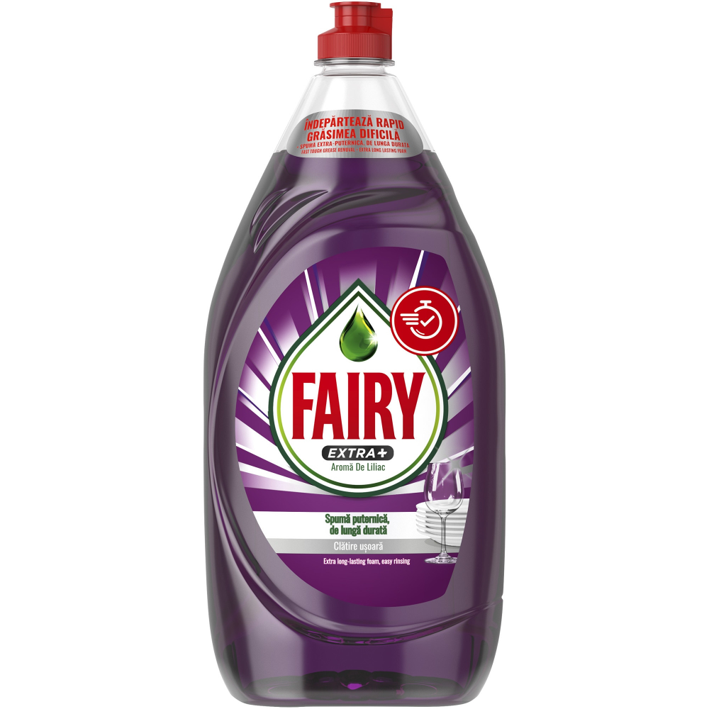 Detergent de vase Fairy Extra+ cu liliac, 1.35 L