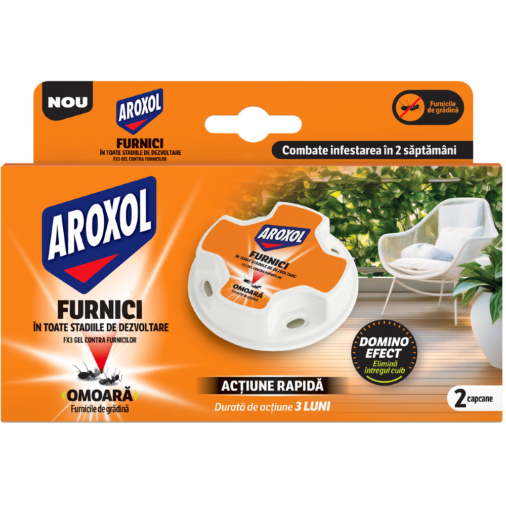 Gel Aroxol FX3 contra furnicilor, capcane, 2 buc