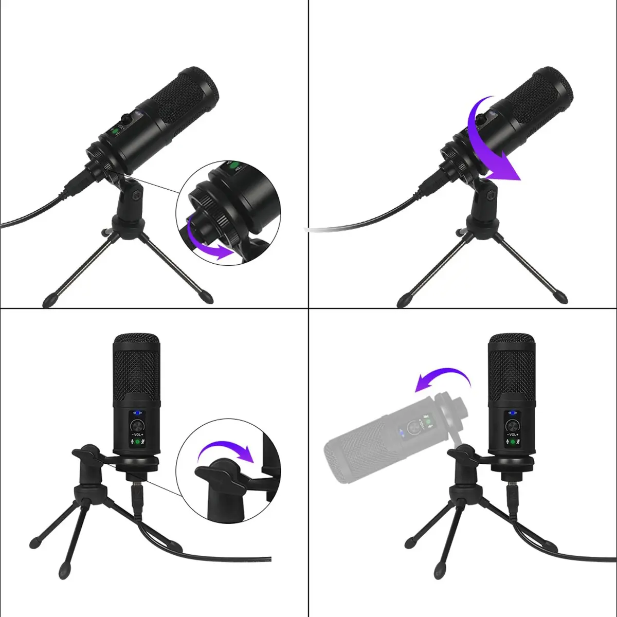 Microfon de gaming cu tripod si burete port USB VARR 053 kg