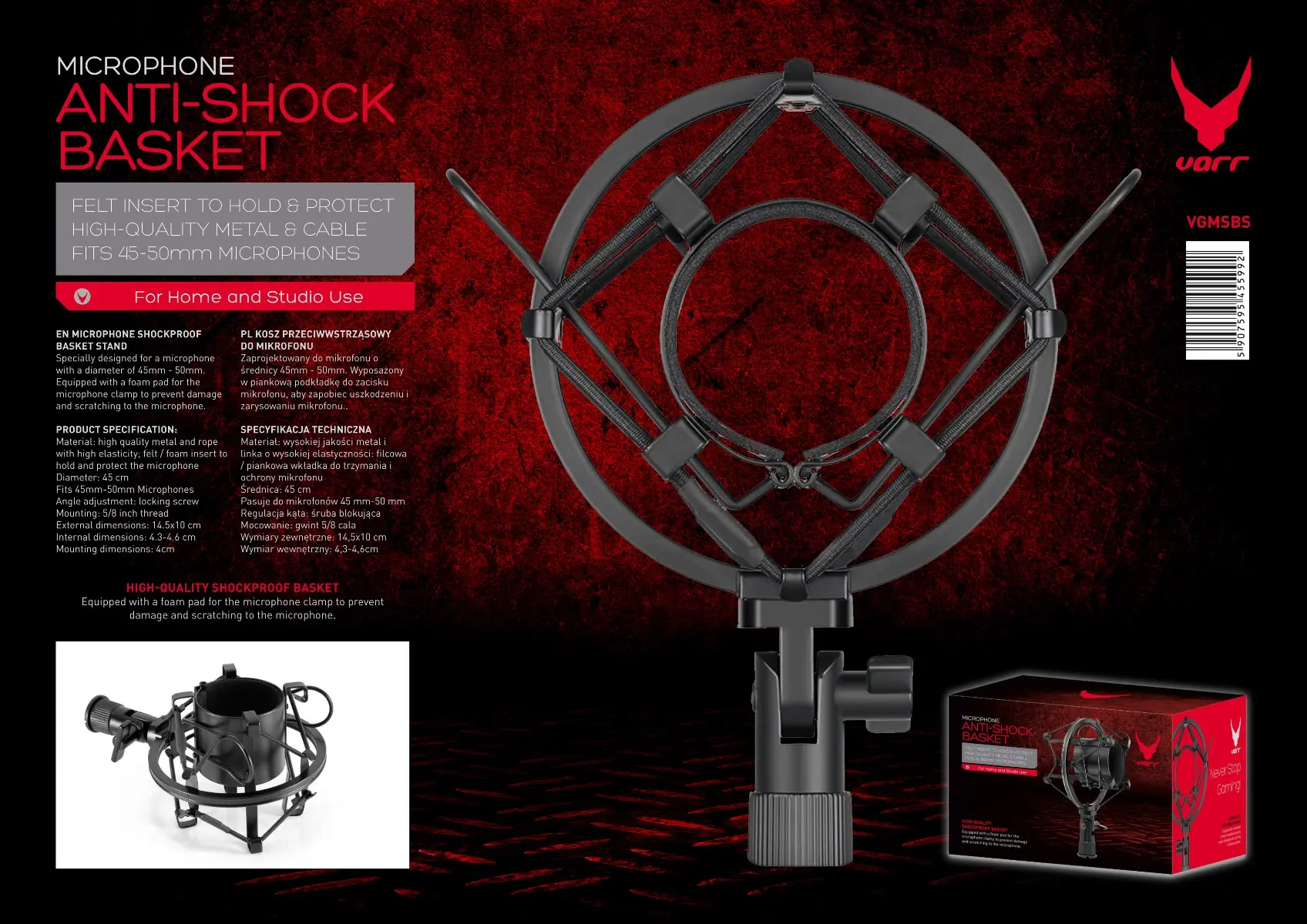 Suport anti-shock pentru microfon VARR 02 kg