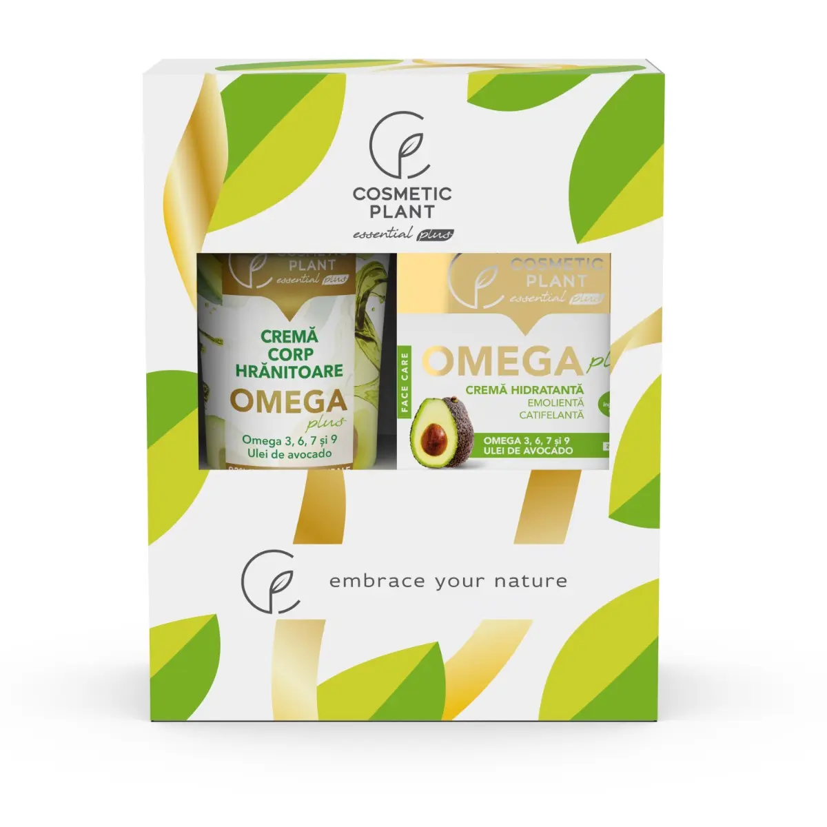 Set cadou Cosmetic Plant Omega Plus Crema hidratanta emolienta catifelanta 50 ml + Crema corp Hranitoare 200 ml