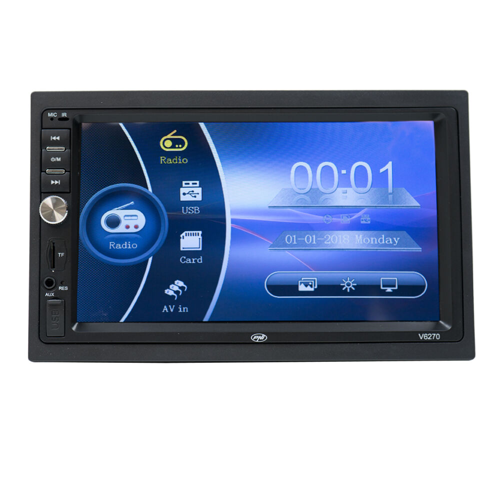 Multimedia player auto MP3 / MP4 / MP5 PNI V6270 cu touchscreen BT, USB, 2 DIN cu mirror link IOS si Android