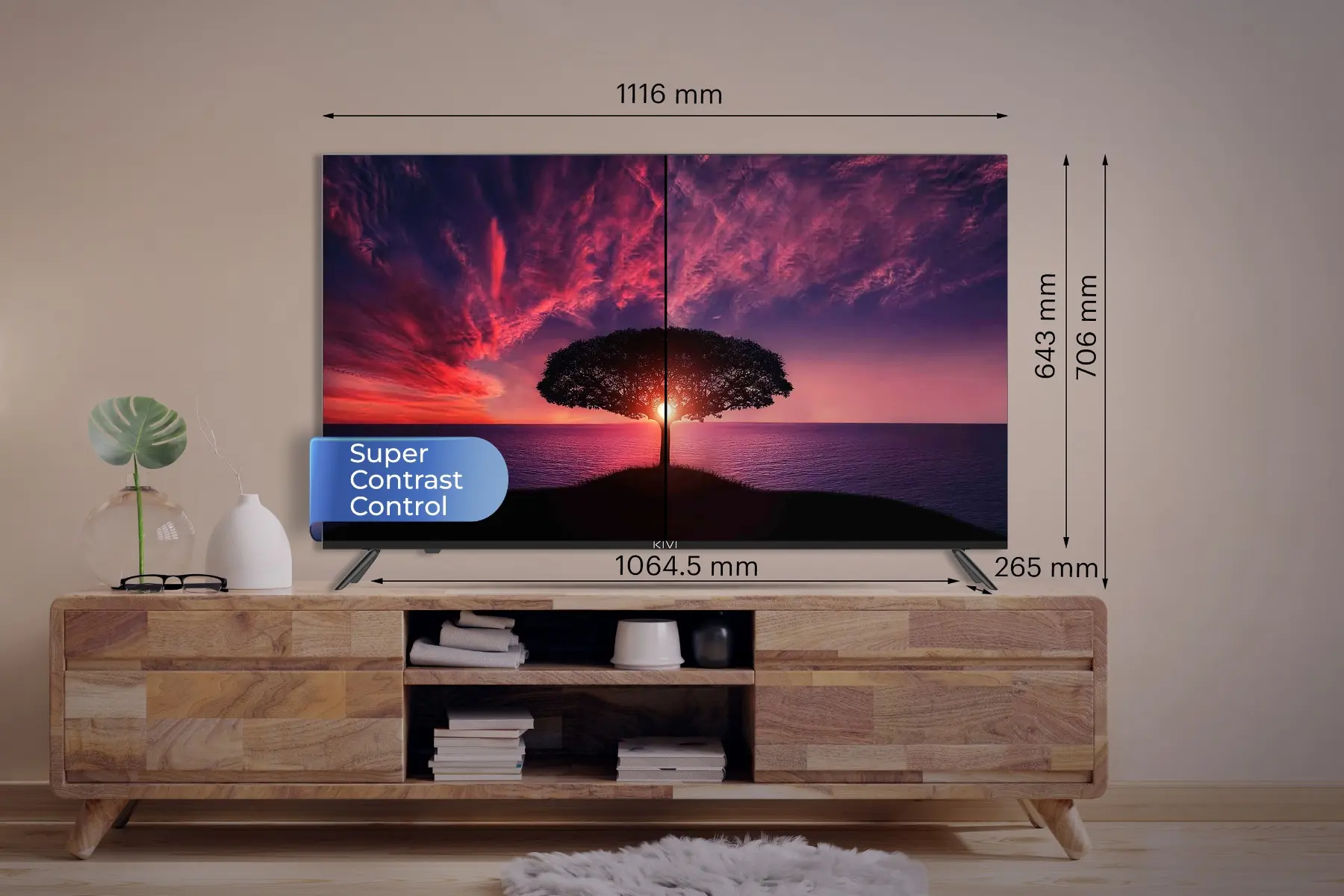 Televizor LED Smart, KIVI 50U740NB, 127 cm, 4K UHD, Android TV, Clasa G, Negru