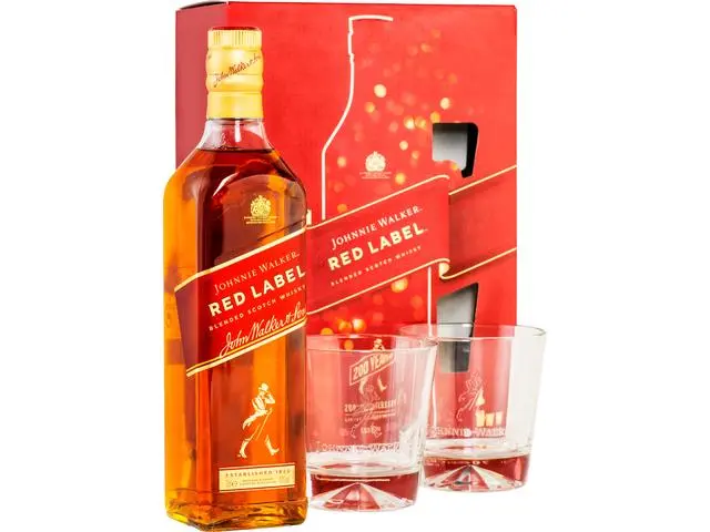 Scotch Whisky Johnnie Walker Red Lebel 0.7l, 40% alcool+ 2 pahare