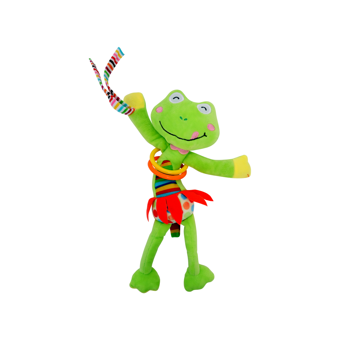 Jucarie zornaitoare din plus, Frog, 30 cm, cu vibratii, Lorelli