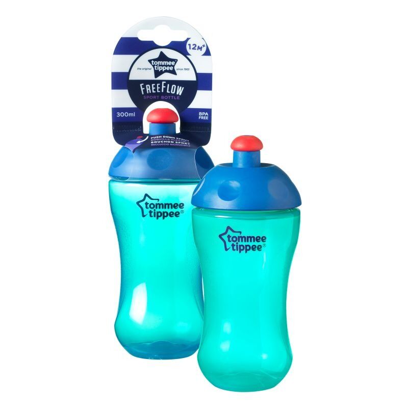 Cana Tommee Tippee Basics Sports, 300 ml, 12 luni +, Albastru, 1 buc