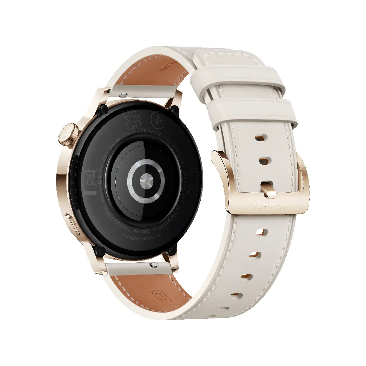 Smartwatch Huawei GT 3 Milo-B19T,  Light Gold/ White Leather Strap