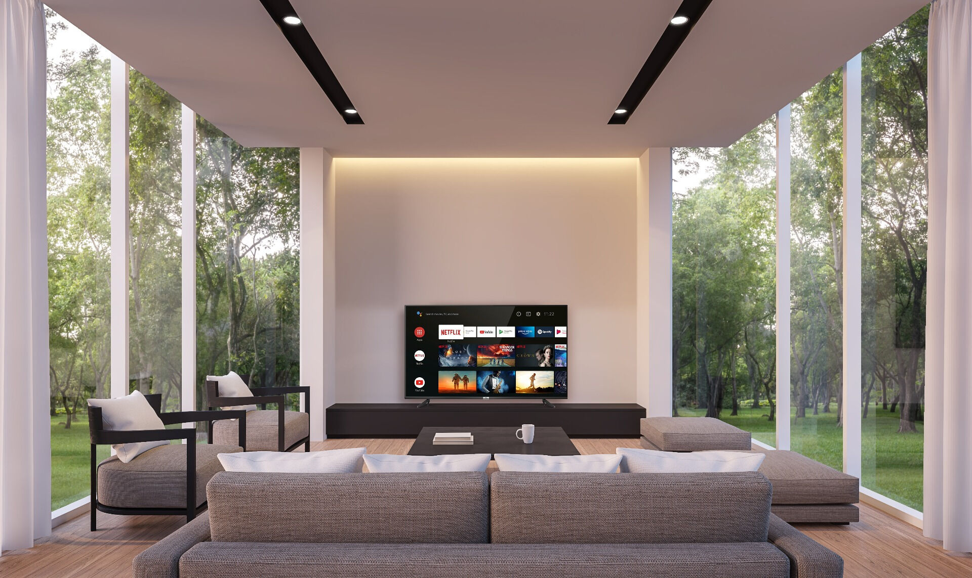 Televizor LED Smart TCL 50P615, 127 cm, 4k Ultra HD, Android TV, Clasa E, Negru