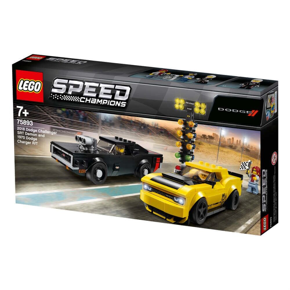 LEGO Speed Champions Dodge Challenger SRT Demon 2018 si Dodge Charger R/T 1970 75893