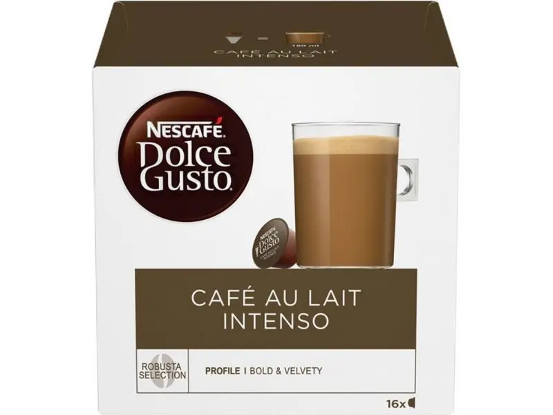 Capsule cafea Nescafe Dolce Gusto Cafe au lait Intenso,  16 capsule, 16 bauturi, 160g
