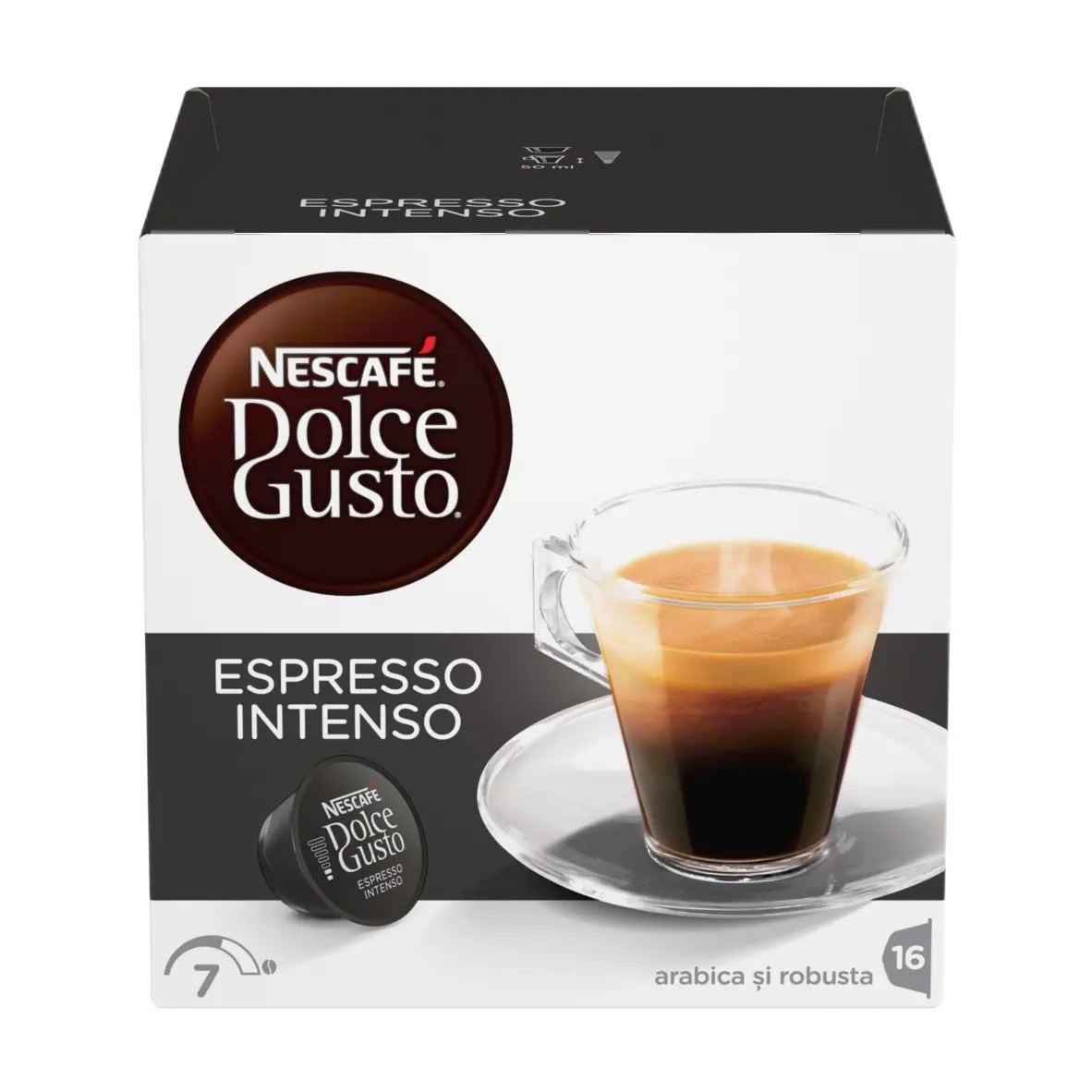 Capsule cafea Nescafe Dolce Gusto Espresso Intenso, 16 capsule cafea, 16 bauturi, 112g