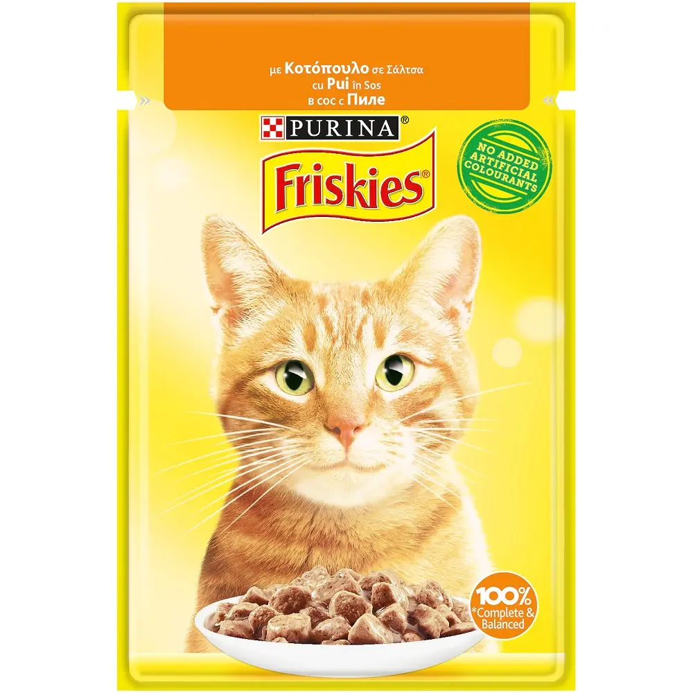 Friskies Adult cu Pui in Sos, hrana umeda pentru pisici, 85 g