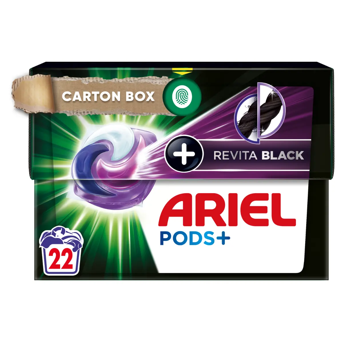 Detergent capsule Ariel All in One Pods, Revita Black, 22 spalari