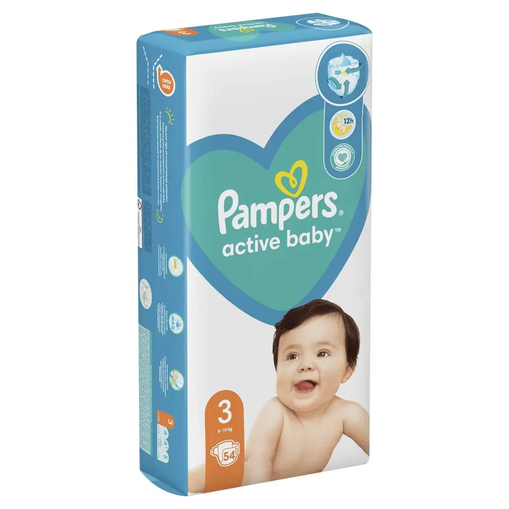 Scutece Pampers Active Baby, marimea 3, 6-10 kg, 54 buc