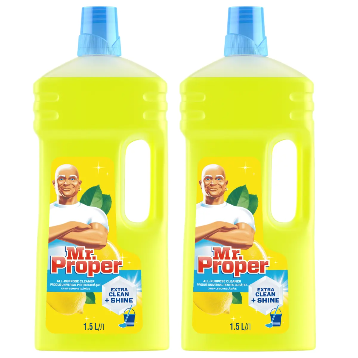 Detergent universal pentru podele Mr Proper Lemon, 2 x 1.5 L