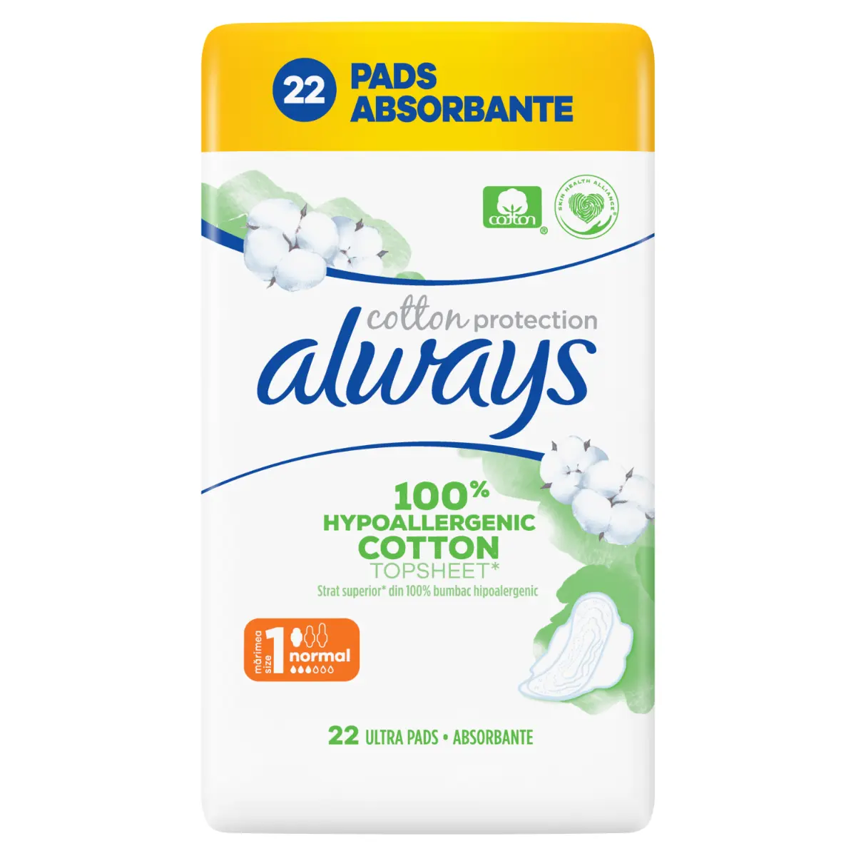 Absorbante Always Cotton Protection Ultra, 22 bucati