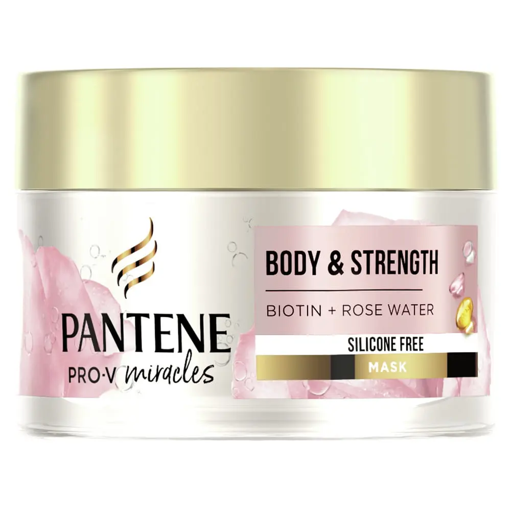 Masca de par Pantene Pro-V Miracles Body & Strength cu Biotina si Apa de trandafir, 160 ml