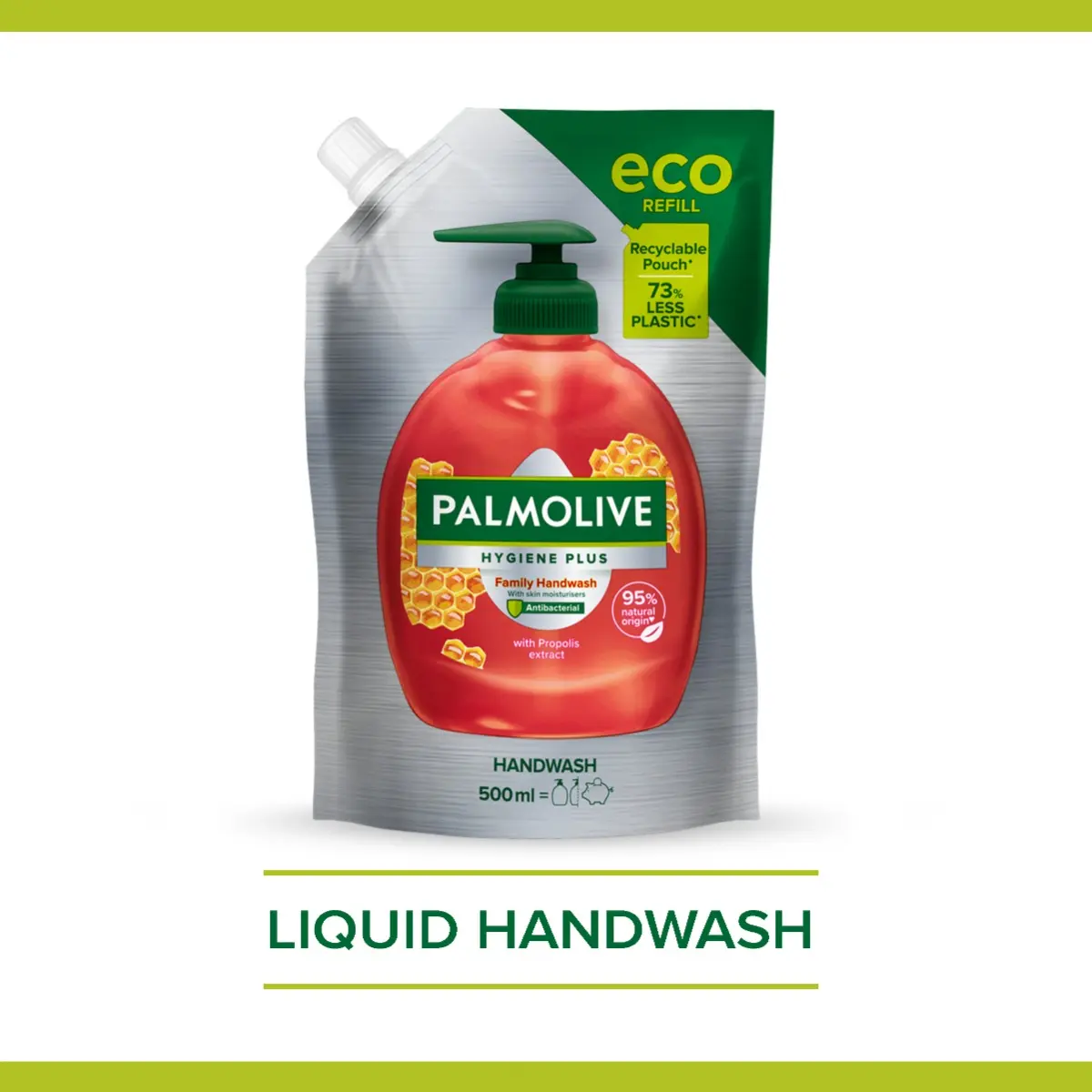 Rezerva sapun lichid Palmolive Hygiene Plus Propolis cu ingredient natural antibacterian, 500 ml