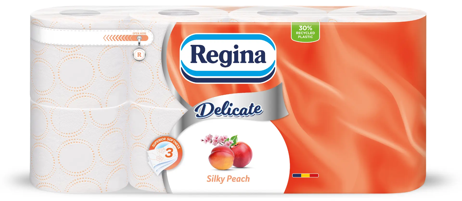 Hartie igienica Regina Delicate Peach 8 role 3 straturi