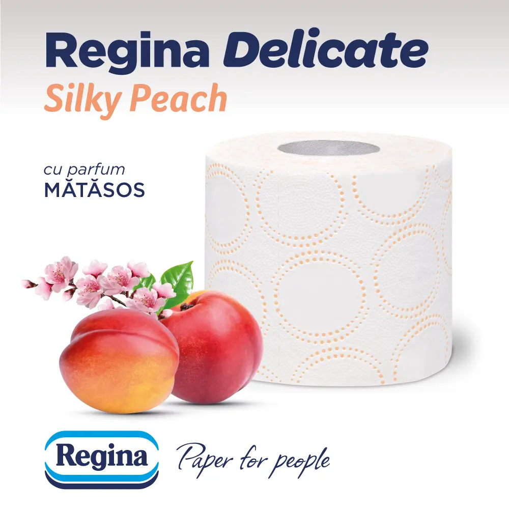 Hartie igienica Regina Delicate Peach 8 role 3 straturi