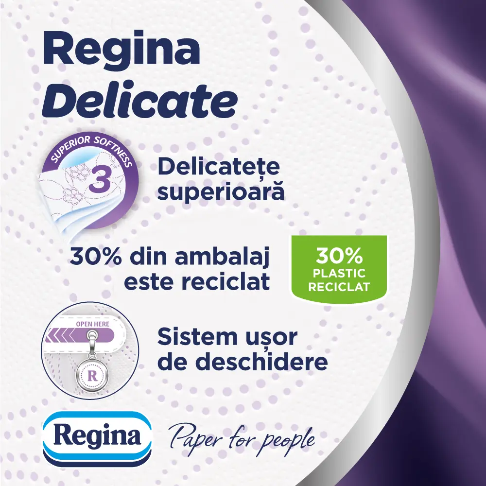 Hartie igienica Regina Delicate Lavender 8 role 3 straturi
