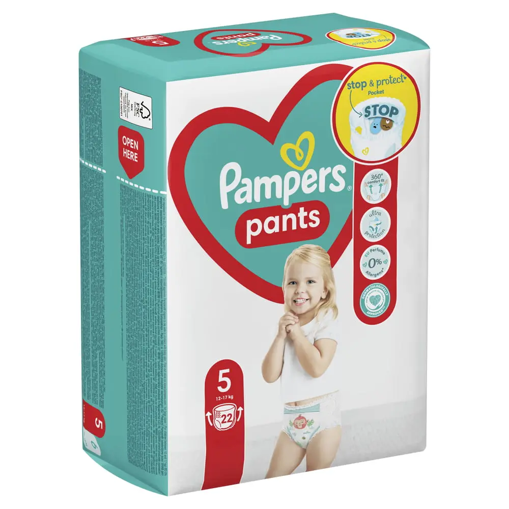 Scutece-chilotel Pampers Pants Marimea 5, 12-17kg, 22 buc
