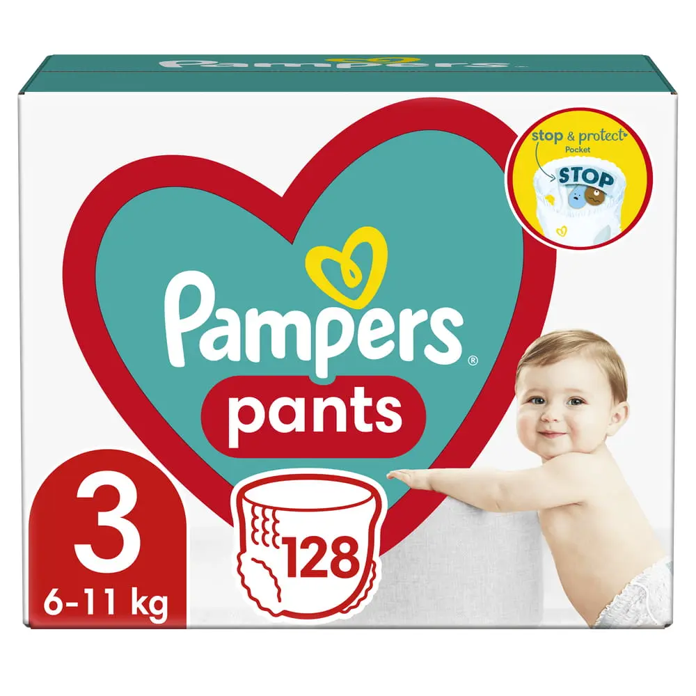 Scutece chilotel Pampers Pants Mega Box Marimea 3, 6-11 kg, 128 bucati