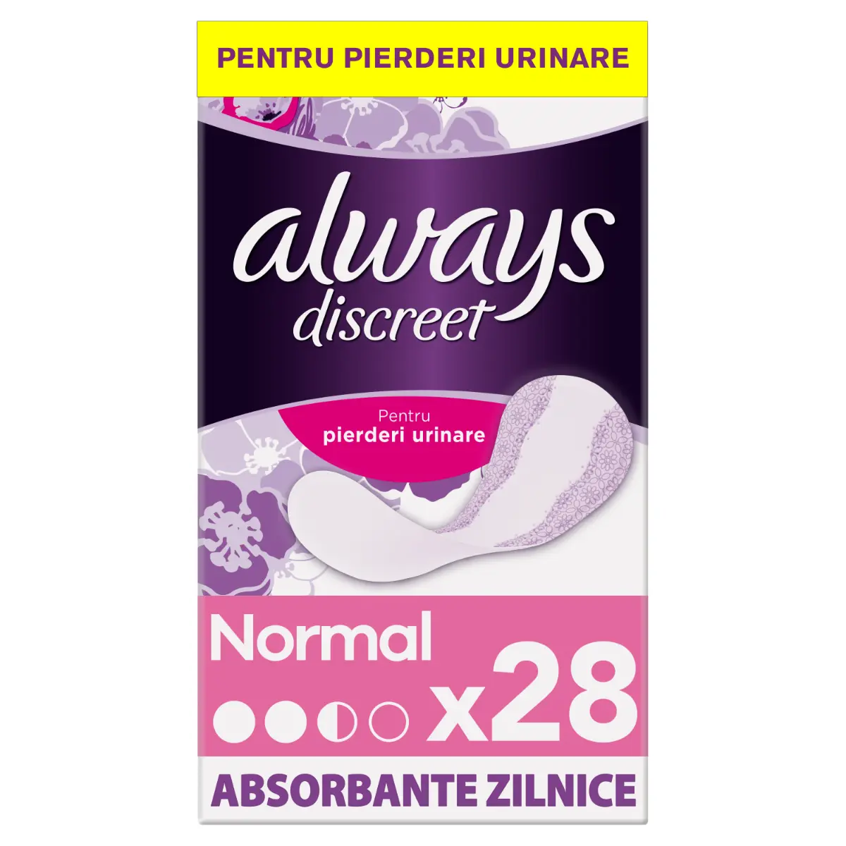 Absorbante zilnice Always Discreet Normal pentru incontinenta urinara , 28 buc