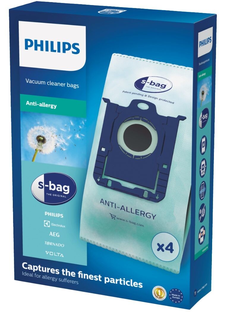 Saci pentru aspirator Philips FC8022/04, 4 bucati, Anti-alergii