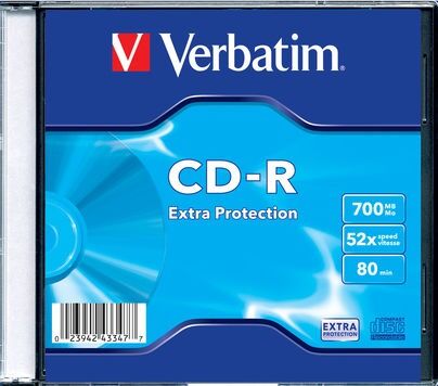 CD-R Verbatim Extra Protection, 80 min, carcasa slim