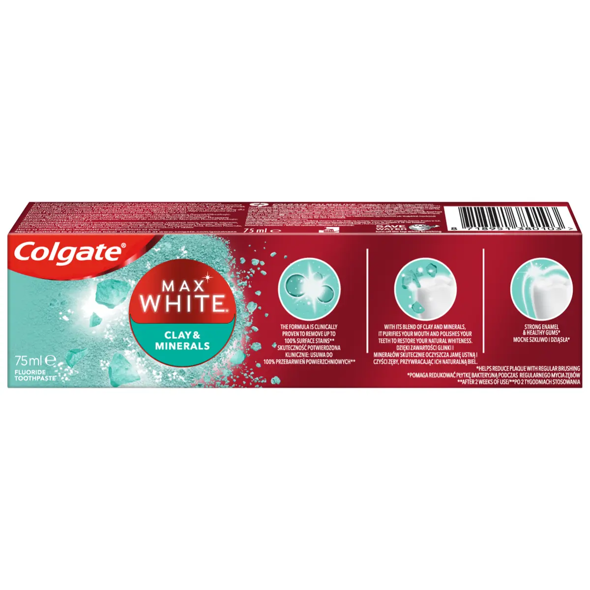 Pasta de dinti Colgate Max White Clay & Minerals pentru albire, 75 ml