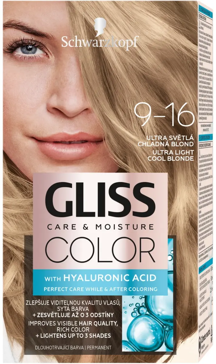 Vopsea de par permanenta Gliss Color 9-16 Blond Rece Ultra Deschis