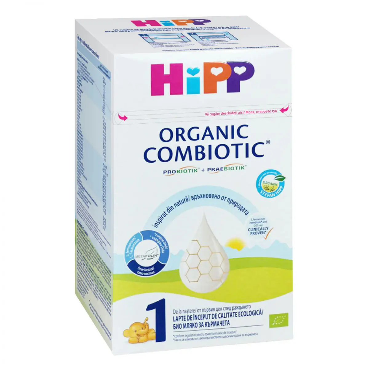 Lapte praf Hipp formula de inceput Organic Combiotic 1, 0 luni, 800g
