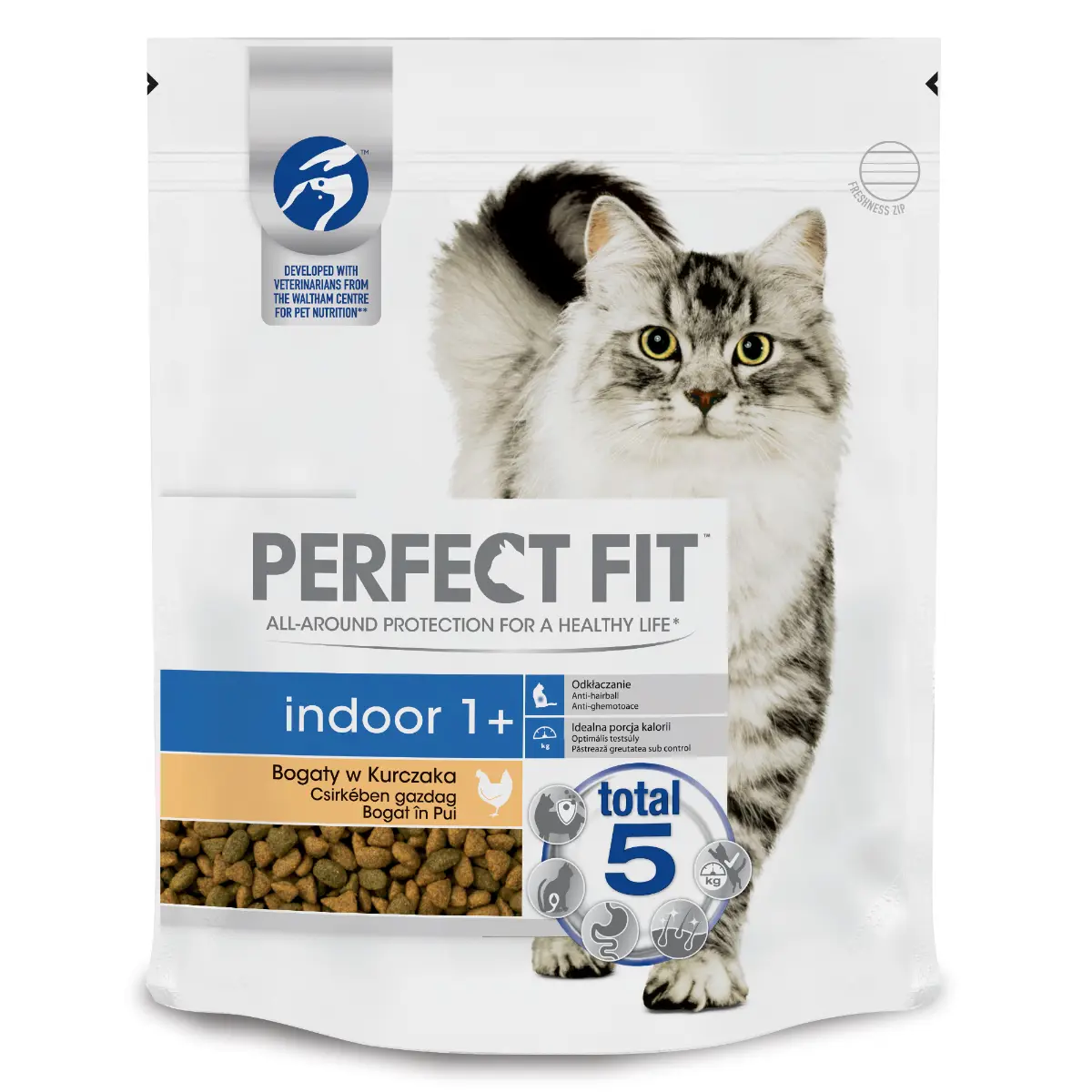 Hrana uscata Perfect Fit cu pui pentru pisici de interior adulte 750 g