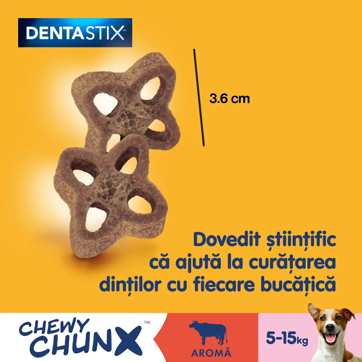 Recompense Pedigree Dentastix Chewy Chunx pentru caini de talie mica aroma de vita 68g