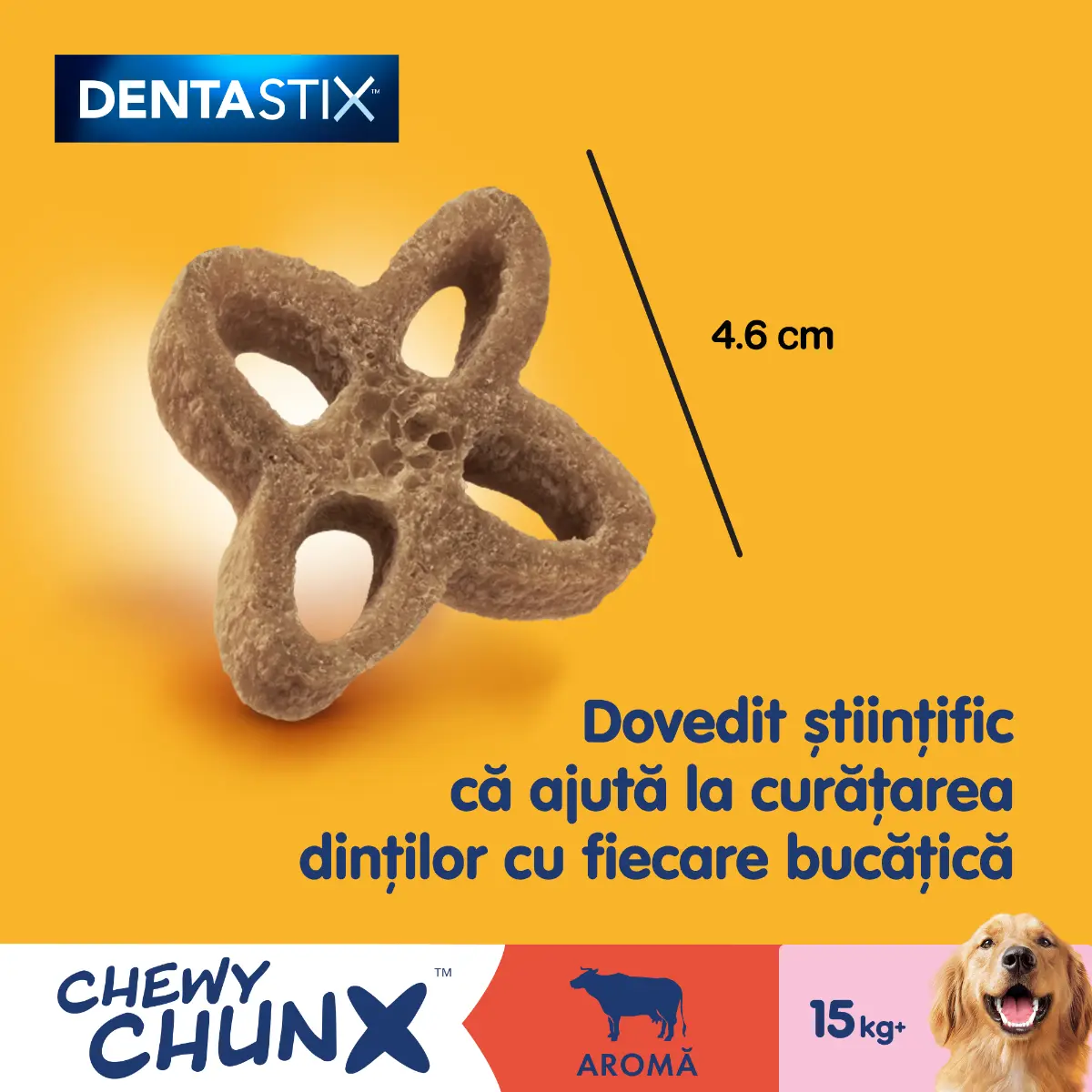 Recompense Pedigree Dentastix Chewy Chunx pentru caini de talie mare aroma de vita 68g