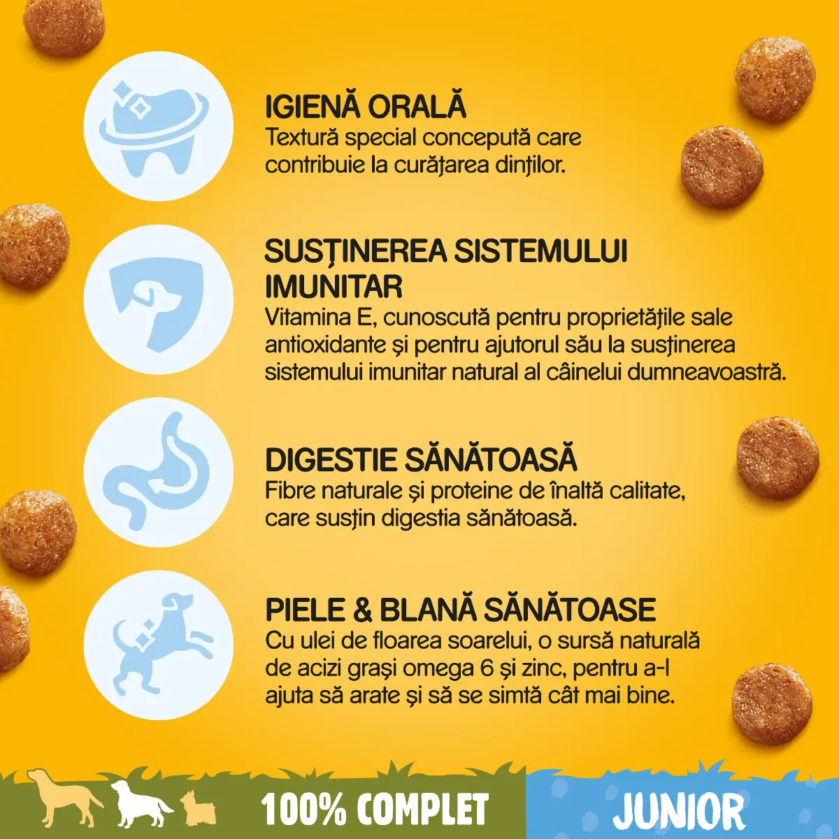 Hrana uscata pentru caini juniori Pedigree, cu pui si orez, 10 kg