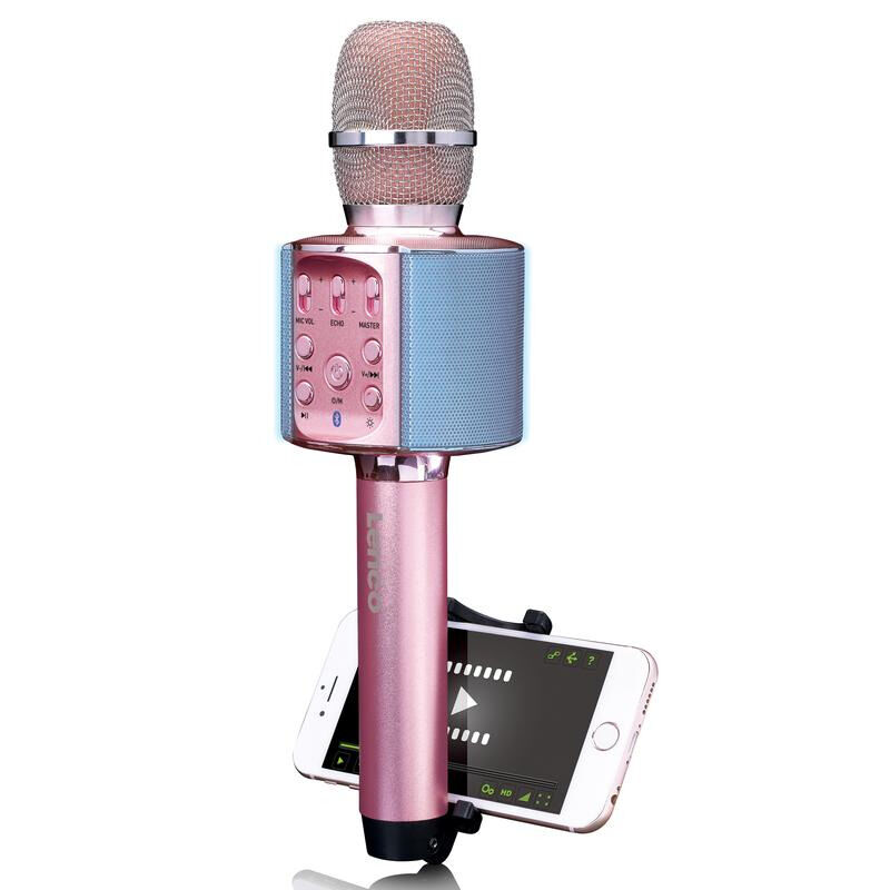 Microfon karaoke cu bluetooth Lenco BMC-090, Roz