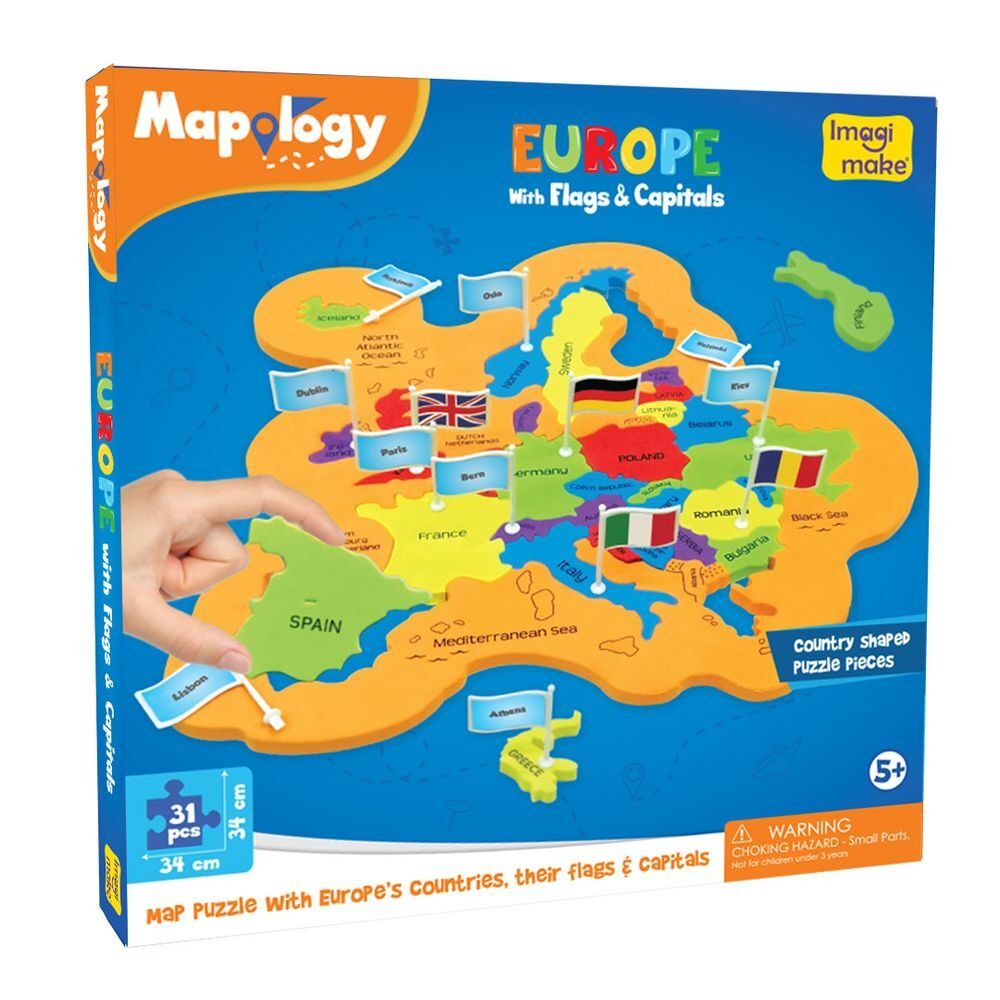 Puzzle creativ Harta Europei Imagimake, 31 piese, Multicolor