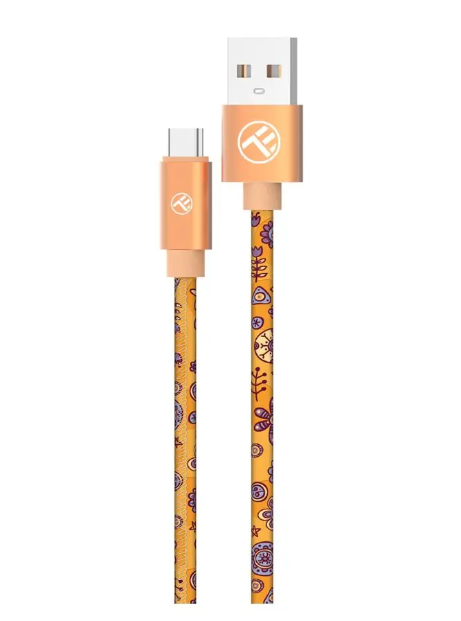 Cablu Tellur, USB - USB-C, 1m, Portocaliu