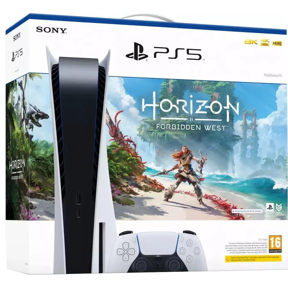 Consola Sony PS5 Disk Edition 825GB SSD + Horizon Forbidden West DLC 