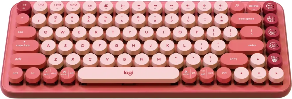 Tastatura wireless Logitech Pop Keys Heartbreaker, Rosu/Roz
