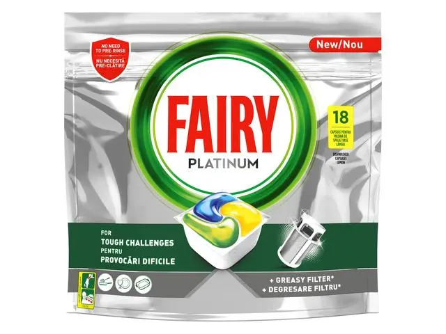 Detergent Fairy Platinum All in One pentru masina de spalat vase, 18 spalari
