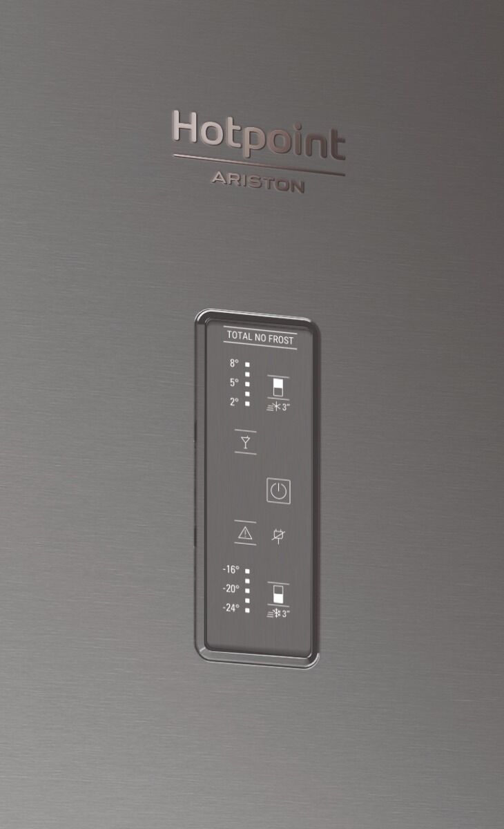 Combina frigorifica Hotpoint HA70BE 31 X, Total No Frost, 444 Litri, H 195 cm, Clasa F, Inox