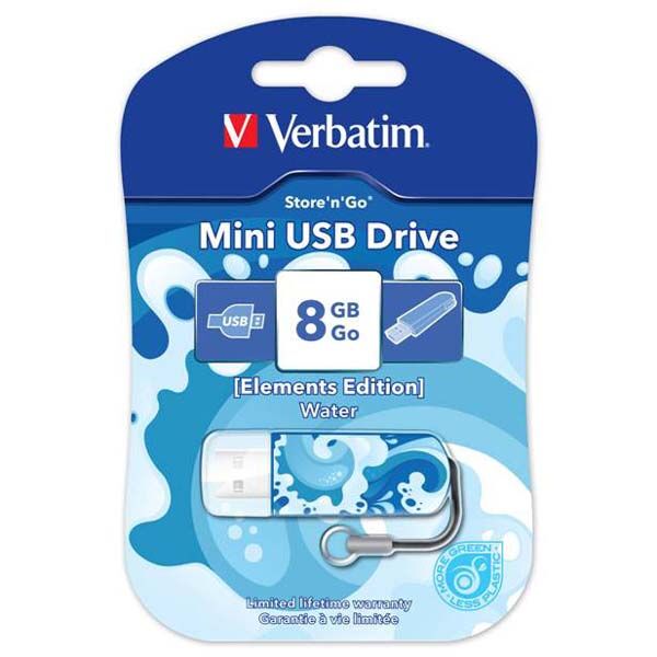 Verbatim Mini Usb 2.0 8Gb  Elements Edition  Water