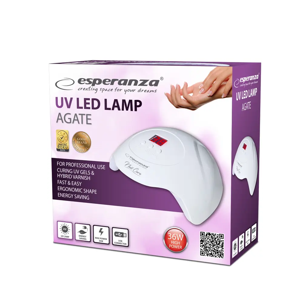 Lampa unghii UV Esperanza EBN010, 36W, 15 leduri, Alb