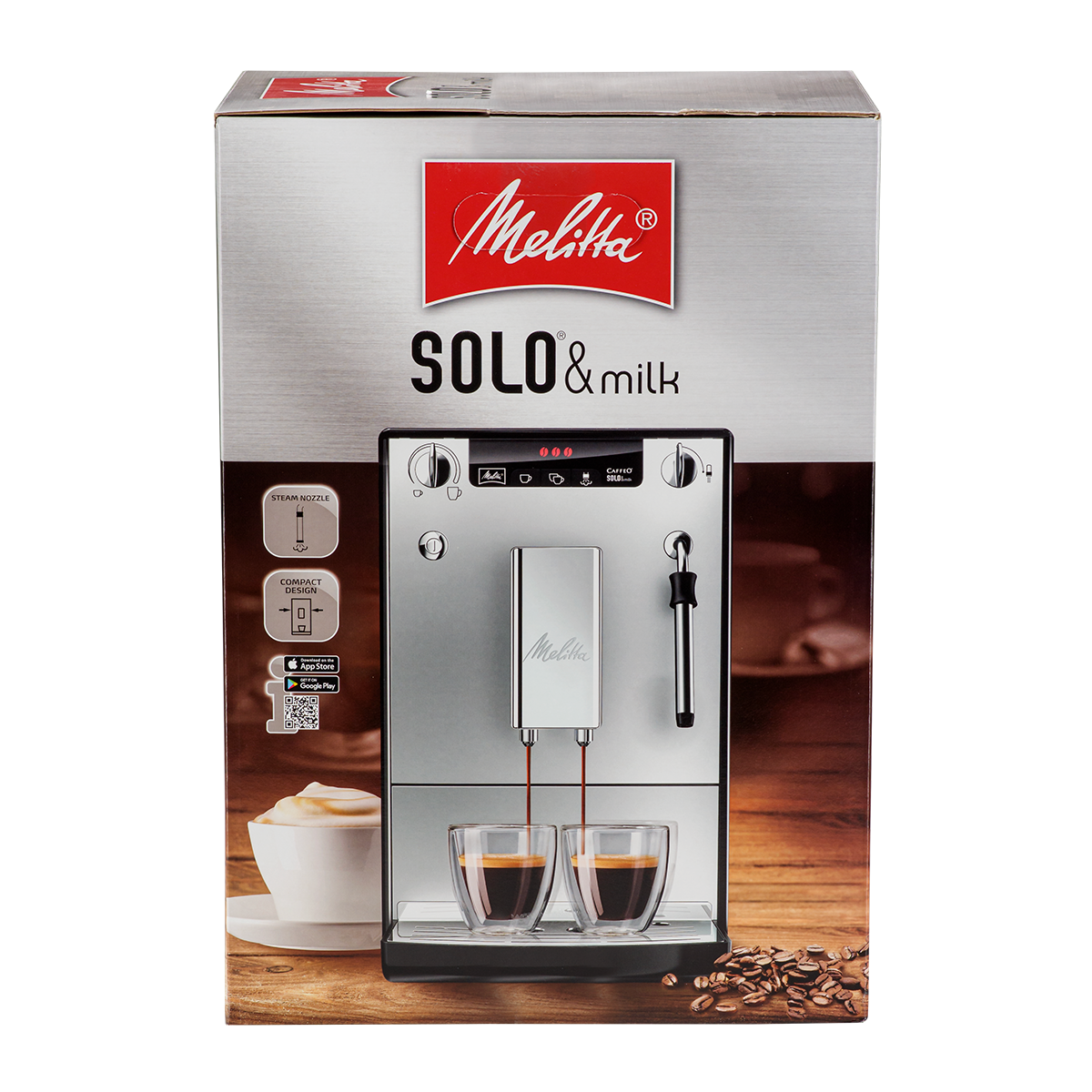 Espressor automat Melitta Solo and Milk, 15 bari, 1.2 Litri, Silver
