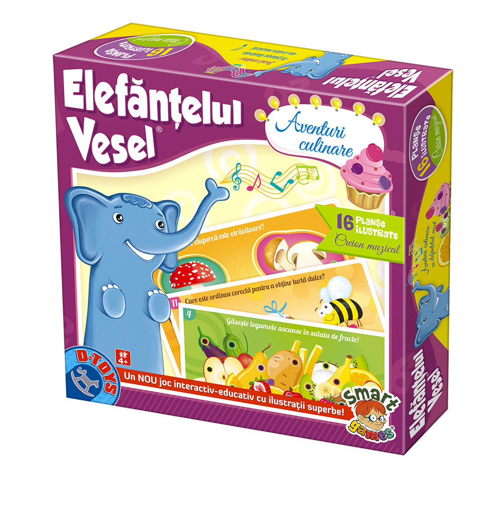 Joc interactiv Elefantelul Vesel - Aventuri culinare, D-toys