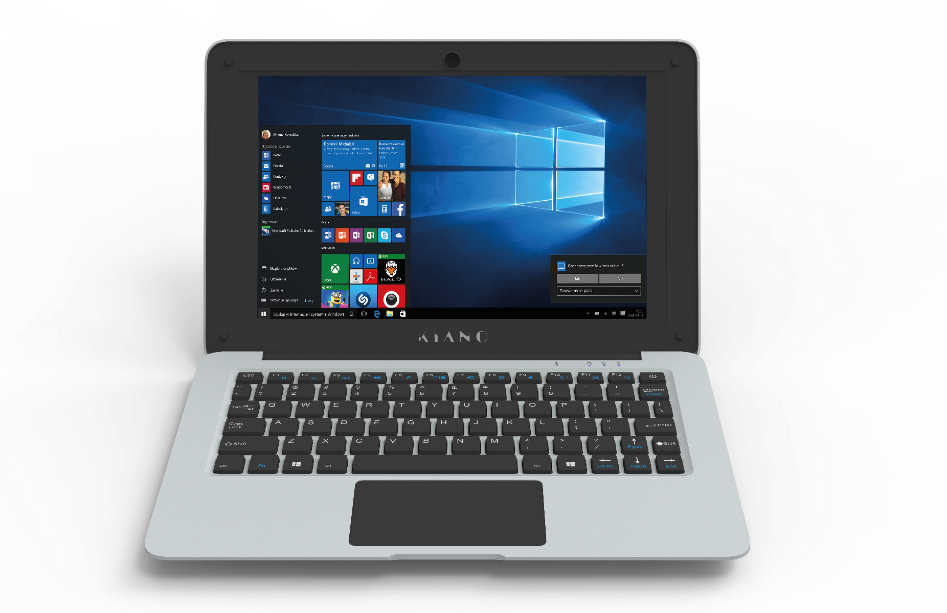 Laptop Kiano SlimNote 10.1 Mini cu procesor Intel Atom BayTrail-T Z3735G, HD Graphics 646 MHz, Silver